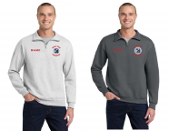 1/4-Zip Cadet Collar Sweatshirt with Embroidered Barry Tech Carpentry Logo